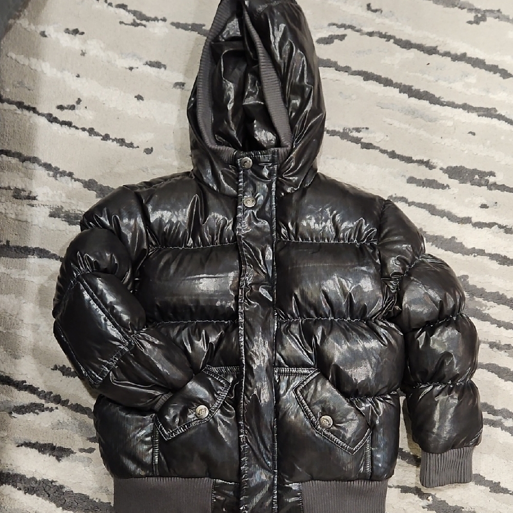 Appaman Shiny Graphite Puffer Jacket with Hood